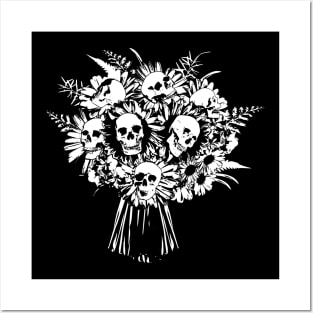 Skull Flowers for Dark Posters and Art